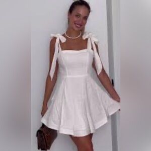 NWT Altard State Women's White Linen Dress M Ellie Mini